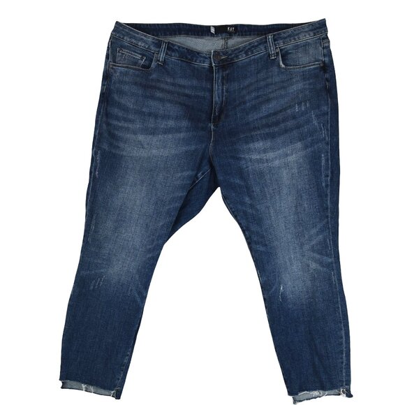 KUT Reese Jeans 20W Ankle Raw Hem Straight Fit - Picture 1 of 9
